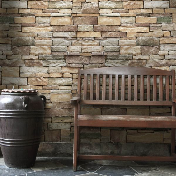 Stone cladding, exterior / interior, multicolor, Canyon Bluff