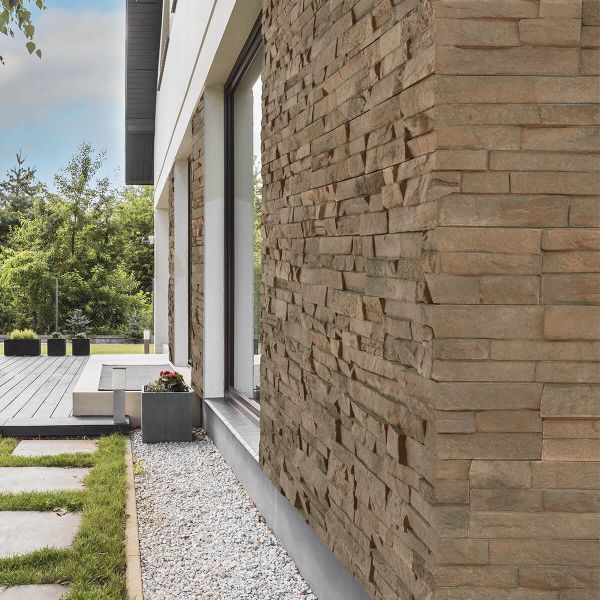 Stone cladding, exterior / interior, brown, Fresco Cinnamon