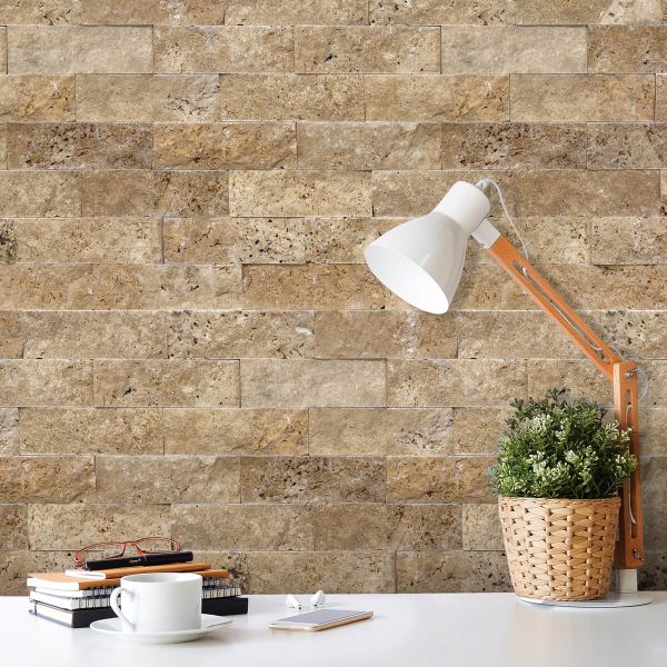 Natural stone cladding, travertine, exterior / interior, beige, Noce