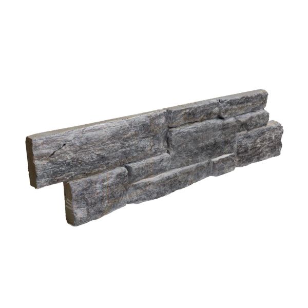 Sample stone cladding, exterior / interior, grey, Rugged Ledgestone Grey