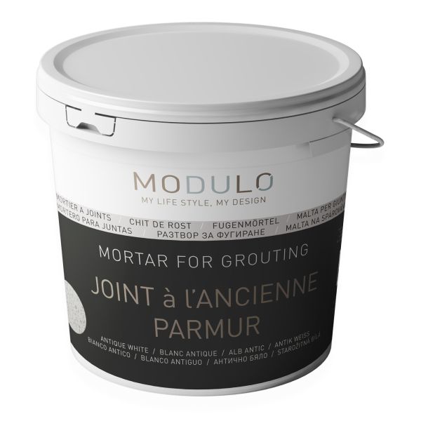 Grout, antique white, stone cladding, brick slips, MODULO