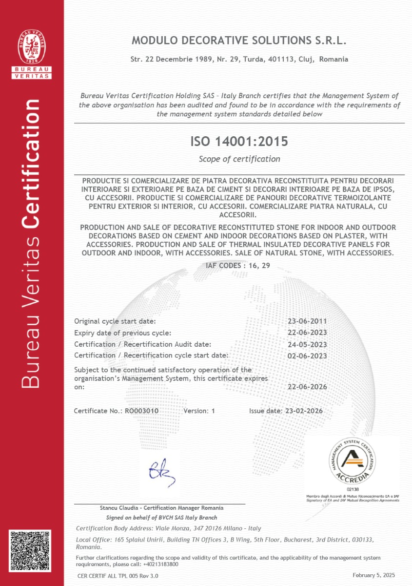 ISO 14001 Certificate