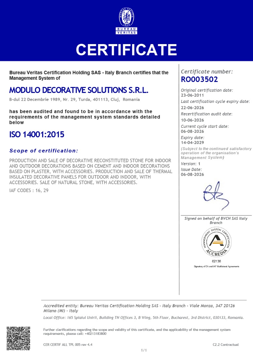 ISO 14001 Certificate