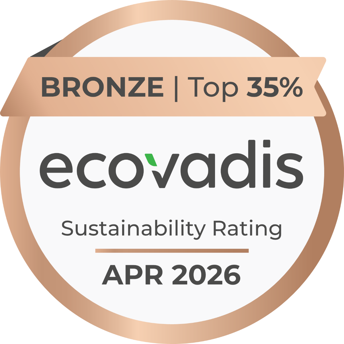 EcoVadis Bronze Medal April 2026